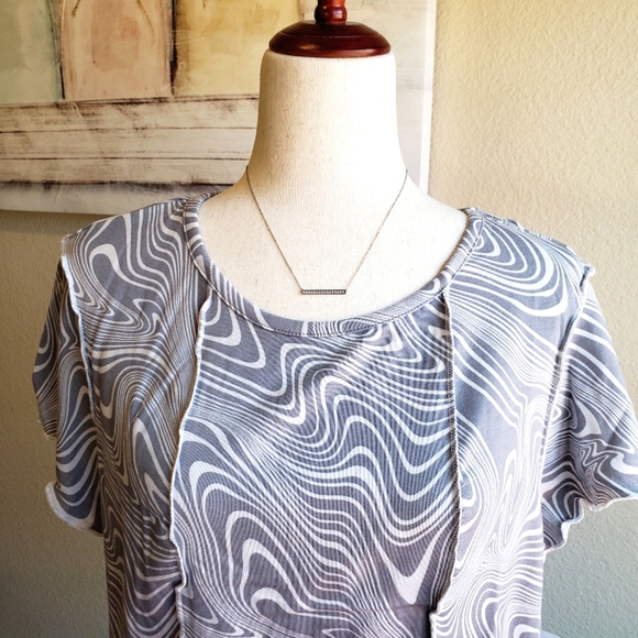SO | Short Sleeve Seamed Tee in Gray Marble sz 2X - Picture 7 of 8